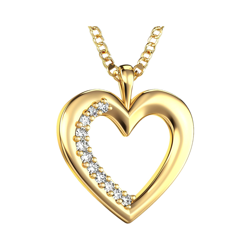 Diamond heart-shaped necklace